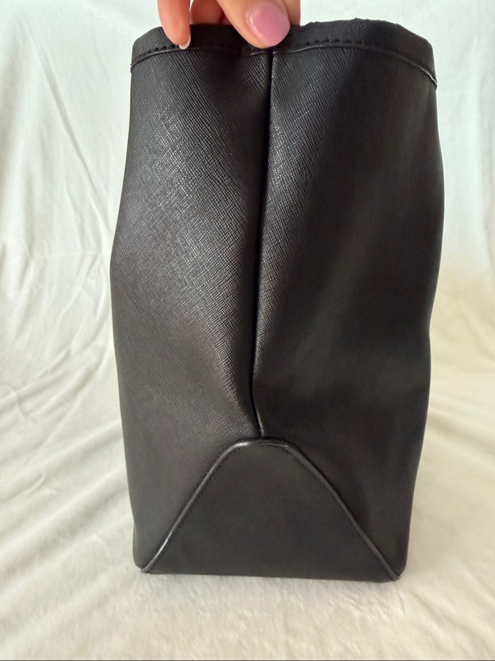 Rebecca Minkoff Black Leather Tote Bag Large Everyday Work Purse Classic Chic - Picture 5 of 15